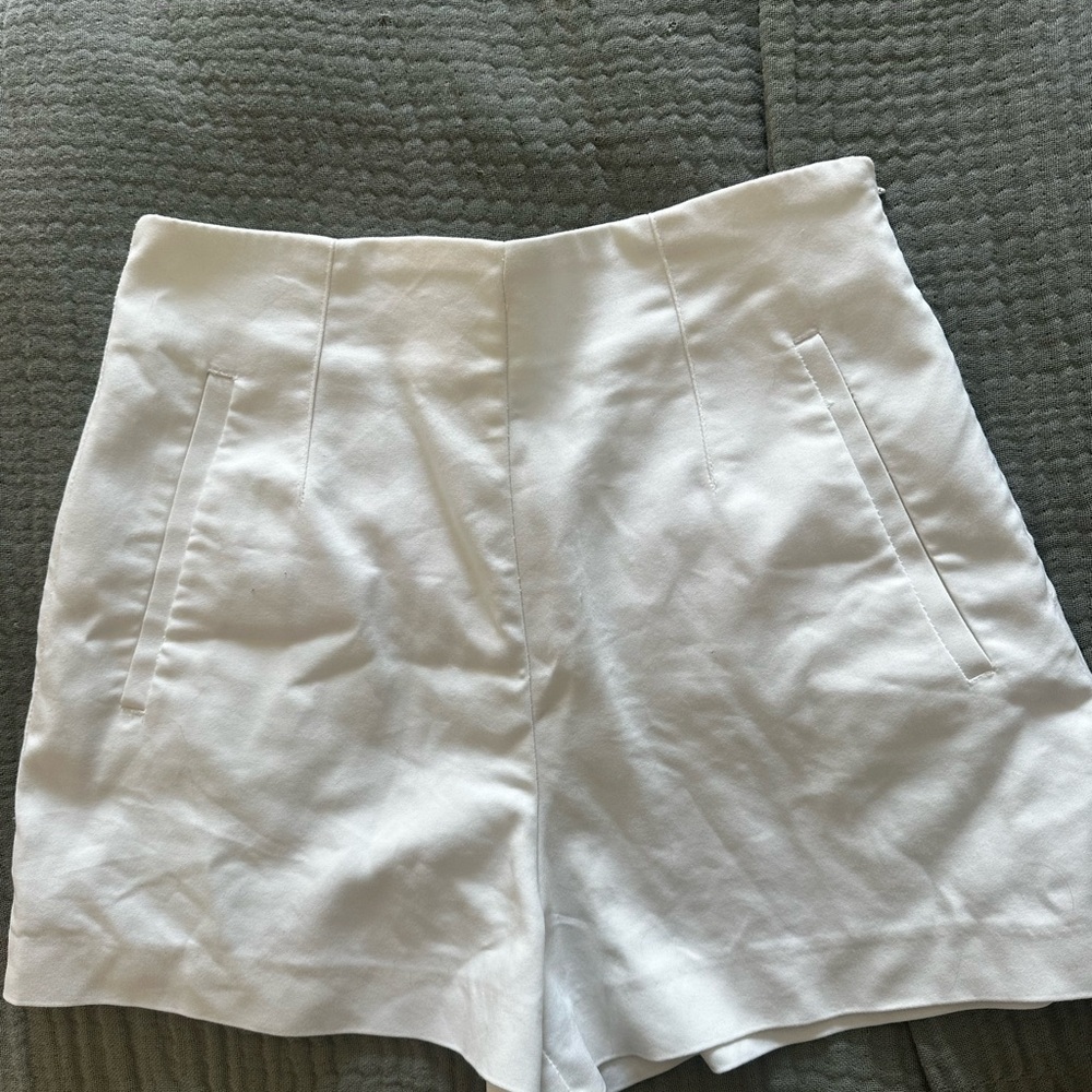 Zara White Tailored Shorts